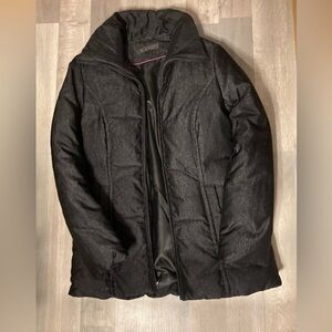 Via Spiga Down & Feather Puffer Coat Black Charcoal Size Small